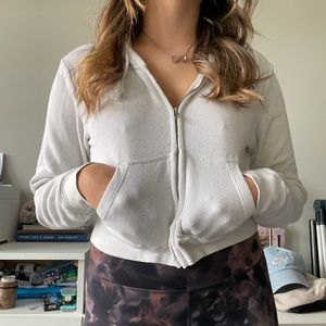 White brandy Melville zip up sweater